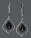 Make a splash! Sparkling teardrops made from round-cut white diamonds (3/8 ct. t.w.) and black diamonds (3/4 ct. t.w.) make a show-stopping statement on these EFFY Collection earrings. Crafted in 14k white gold. Approximate drop length: 1-1/2 inches. Approximate drop width: 5/8 inch.