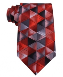 Shape your day with this bold geometric silk tie from Jerry Garcia. Shape your day with this bold geometric silk tie from Jerry Garcia.