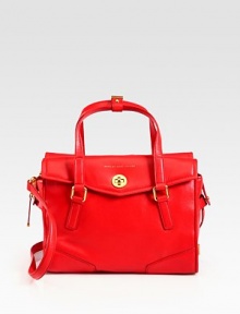 EXCLUSIVELY AT SAKS. A structured, lady-like silhouette crafted of smooth leather, with a removable shoulder strap for versatility. Double top handles, 5½ dropRemovable adjustable shoulder strap, 17-21 dropTurn-lock flap closureOne open outside pocketOne inside zip pocketTwo inside open pocketsLogo-print lining12W X 9H X 6DImported EXCLUSIVELY AT SAKS. A structured, lady-like silhouette crafted of smooth leather, with a removable shoulder strap for versatility. Double top handles, 5½ dropRemovable adjustable shoulder strap, 17-21 dropTurn-lock flap closureOne open outside pocketOne inside zip pocketTwo inside open pocketsLogo-print lining12W X 9H X 6DImported