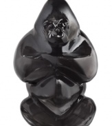 Inspired by the jungle but named for the Ramones, Ludvig Lofgren's My Wide Life Gabba Gabba Hey gorilla figurine looms large in heavy Kosta Boda art glass.