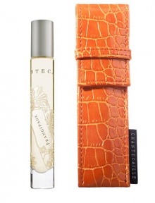 Chantecaille's beautiful signature scents now have convenience and portability. The elegant, silk-screened glass tube arrives in a chic orange pouch. The Indian pink Frangipani blossom, know as The Eternal Perfume in Oriental civilizations, is deeply sensual and spiritual. It is anchored in Exotic Orange and intense Vanilla. 0.26 oz. Chantecaille's beautiful signature scents now have convenience and portability. The elegant, silk-screened glass tube arrives in a chic orange pouch. The Indian pink Frangipani blossom, know as The Eternal Perfume in Oriental civilizations, is deeply sensual and spiritual. It is anchored in Exotic Orange and intense Vanilla. 0.26 oz.