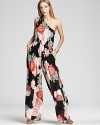 Alice + Olivia Jumpsuit - Beverly One Shoulder Printed