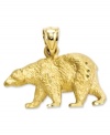 Embrace nature. This diamond-cut bear charm is crafted in 14k gold and is perfect for the girl who loves the outdoors. Chain not included. Approximate length: 7/10 inch. Approximate width: 9/10 inch.