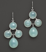 Seafoam chalcedony, set in sterling silver, echos the color of the summer sky. By Elizabeth Showers.