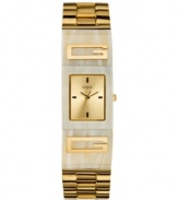 Embrace glamour with this chic watch featuring classic GUESS style.