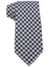Show you've got style (without showing off) with this subtle gingham tie from Tommy Hilfiger. Show you've got style (without showing off) with this subtle gingham tie from Tommy Hilfiger.