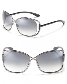 Tom Ford's floating lens sunglasses are perfect summer chic. Oversized lenses with nose tabs to help secure fit.