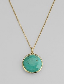 From the Lollipop Collection. An exquisite, faceted turquoise in a setting of 18k yellow gold on a graceful gold chain. Turquoise 18k yellow gold Length adjusts from about 16 to 18 Pendant diameter, about ¾ Spring ring clasp Imported From the Lollipop Collection. An exquisite, faceted turquoise in a setting of 18k yellow gold on a graceful gold chain. Turquoise 18k yellow gold Length adjusts from about 16 to 18 Pendant diameter, about ¾ Spring ring clasp Imported