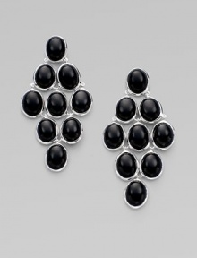 From the Scultura Collection. Cascading teardrops of bold onyx cabochon richly framed in sterling silver.Onyx cabochon Sterling silver Length, about 2¼ Width, about 1 Post backs Imported From the Scultura Collection. Cascading teardrops of bold onyx cabochon richly framed in sterling silver.Onyx cabochon Sterling silver Length, about 2¼ Width, about 1 Post backs Imported