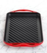 Now you can cut the fat and retain the flavor of your favorite foods. The deep ribs in this grill separate the fats from the food for healthier cooking and eating. Constructed of porcelain enameled cast iron with a ribbed base to sear foods evenly and provide authentic char lines. Suitable on top of the stove or in the broiler… now even a rainy day won't keep you from enjoying your barbecue favorites. Limited lifetime warranty.