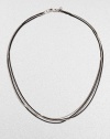 From the Chain Collection. Simple and stunning, this four-row design combines polished and blackened baby box chains.Sterling silver Length, about 17 Lobster clasp Imported