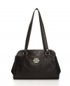 The clean exterior of this luxe satchel hides a secret: interior organizational features (separate zip compartment, dedicated cell phone pocket) so helpful that you won't have to trade function for fashion.