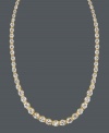 When it's your time to shine -- express yourself with B. Brilliant! This luminous necklace features a polished, 18k gold over sterling silver setting that highlights gradual, round-cut cubic zirconias (14 ct. t.w.). Approximate length: 17 inches.