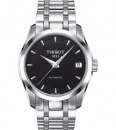 Built with Swiss precision, this automatic watch from Tissot's Couturier collection never misses a beat.