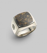 EXCLUSIVELY AT SAKS. From the Exotic Stone Collection. The rustic richness of a bronzite inlay, within a bold band of sterling silver.DY logo in shank Imported