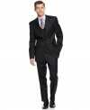 Smooth and expertly tailored, this slim-fit vested suit by Tommy Hilfiger completes your dresswear collection.