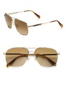 An inspired look designed with '70s style and modified square metal frames. Double-bridge detail Photochromic lenses 100% UV protective Imported 