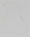 A wispy chain of 14k yellow gold features a cross pendant, encrusted in sparkling diamonds, set askew for a modern edge.Diamonds, .14 tcw 14k yellow gold Length, about 16 Pendant length, about ½ Spring ring clasp Made in USA