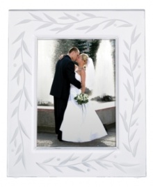 Put your most elegant photos on display with the Opal Innocence picture frame from Lenox. A delicate vine motif etched in crystal makes cherished memories shine. A beautiful wedding gift! Qualifies for Rebate