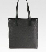 An allover signature logo pattern defines this polished and practical tote rendered in mixed cotton.Double top handleSnap button closureInterior zip pocket15W x 14½H x 5DMade in Italy