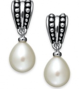 Simply stunning. Honora's drop earrings from its Pallini collection dazzle with cultured freshwater pearls (11-1/2-12 mm). Set in sterling silver. Approximate drop: 3/4 inch.