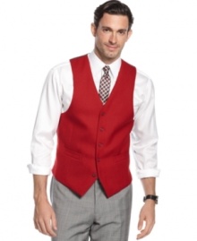 Rev up your everyday dress with this bold red vest from Lauren by Ralph Lauren. Rev up your everyday dress with this bold red vest from Lauren by Ralph Lauren.