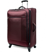 A little goes a long way with lightweight luggage that eases your load without sacrificing durability. The long life of this incredibly strong suitcase keeps you traveling, offering 360-degree wheels, an expandable main compartment and convenient interior features that keep your clothes wrinkle free. Limited lifetime warranty. Qualifies for Rebate