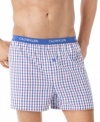 Some color underneath it all. These boxers from Calvin Klein have the freedom of movement you enjoy in a slimmer fit more in-line with modern fitting pants.