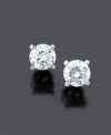 Set off your smile with unparalleled sparkle. These earrings feature ideal-cut diamonds (1/2 ct. t.w.) set in platinum.