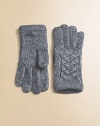 Extra-warming gloves in a wool-rich blend with classic cable-knit construction. Merino wool/polyester/acrylicHand washImported