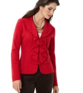Boiled wool gives structure to this cozy blazer from Charter Club. Pair it with a scoopneck tee and corduroy pants for laid-back style this season!