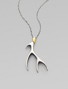 A beautiful, nature-inspired piece in sterling silver with 18k goldplate accents. Sterling silver18k goldplate accentsLength, about 28 to 30 adjustablePendant size, about 1¼W X 2¼ LLobster clasp closureImported 