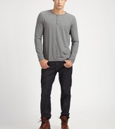 A layering option for this season and beyond in a fine, heathered jersey knit. Henley placketCottonMachine washImported