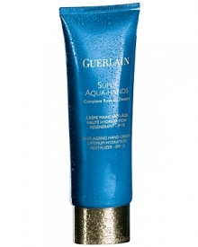A truly precious anti-aging, moisturizing hand cream. For even the driest skin. The formula offers all the moisturizing and anti-aging powers of Super Aqua, as well as action to even out skin tone and protect the skin from the sun to prevent pigmentation marks and premature slackening. Immediately after application, the skin is soothed and protected. It remains hydrated for 6 hours after application and fine dehydration lines disappear. Leaving hands smooth, youthful, supple and even-toned. A truly precious anti-aging, moisturizing hand cream. For even the driest skin. The formula offers all the moisturizing and anti-aging powers of Super Aqua, as well as action to even out skin tone and protect the skin from the sun to prevent pigmentation marks and premature slackening. Immediately after application, the skin is soothed and protected. It remains hydrated for 6 hours after application and fine dehydration lines disappear. Leaving hands smooth, youthful, supple and even-toned.