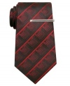Get on the grid with this abstract-patterned tie from Alfani.