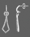 Forever stylish, these intriguing earrings feature sparkling round-cut diamond (1/3 ct. t.w.) set in 14k white gold. Approximate drop: 1-1/4 inches.