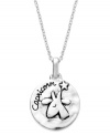 Disciplined, patient, practical & prudent. Unwritten's chic Zodiac pendant features the signature Capricorn design with these unique qualities listed on the reverse side. Set in sterling silver. Approximate length: 18 inches. Approximate drop: 3/4 inch.