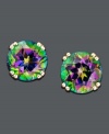 Capture prismatic style in a myriad of color. Chic stud earrings feature a round-cut mystic topaz (4-1/2 ct. t.w.) set in 14k gold. Approximate diameter: 1/4 inch.