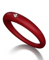 Stackable style with a hint of sparkle! DUEPUNTI's unique ring is crafted from cranberry-hued silicone with a round-cut diamond accent. Ring Size Small (4-6), Medium (6-1/2-8) and Large (8-1/2-10).