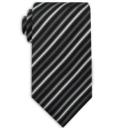 This sleek modern stripe and refreshing color palette will boost your office attire out of the winter doldrums and keep you looking your best throughout the dreary, cold weather months.
