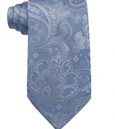 A large, tonal paisley helps you spruce up your collection of solid color neckties.