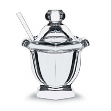 Elegant and charming, these accessories grace the table of any occasion. Small jam jar with spoon (4 1/2 H). Elegant and charming, these accessories grace the table of any occasion. Small jam jar with spoon (4 1/2 H).