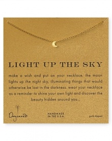 Sweet and symbolic, this delicate crescent shaped necklace from Dogeared is oh so night-right, cast in 14-karat gold.