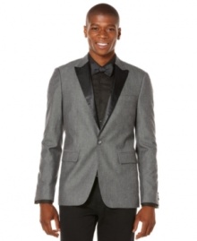 When a call for a jacket is required, this slim fit tuxedo by Perry Ellis fits the bill. When a call for a jacket is required, this slim fit tuxedo by Perry Ellis fits the bill.