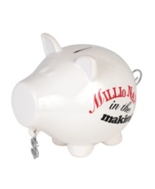 This money-hungry piggy bank from Salt&Pepper is a wise investment (and great gift) for any millionaire in the making. With a dangling silver dollar sign and curlicue tail, from a brand synonymous with fresh, contemporary home design. This money-hungry piggy bank from Salt&Pepper is a wise investment (and great gift) for any millionaire in the making. With a dangling silver dollar sign and curlicue tail, from a brand synonymous with fresh, contemporary home design.