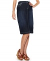 What more could you ask for with Style&co.'s best-loved tummy control denim skirt? The sparkling rhinestone-embellished pockets!