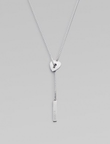 From the Trademark Collection. A sleek sterling silver design with a textured heart and logo pendant on a box chain will make you fall in love. Sterling silverLength, about 21½Pendant size, about ¾Slip-on styleMade in Italy From the Trademark Collection. A sleek sterling silver design with a textured heart and logo pendant on a box chain will make you fall in love. Sterling silverLength, about 21½Pendant size, about ¾Slip-on styleMade in Italy