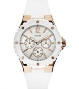 A feminine sport watch from GUESS that brings chic style to casual looks.