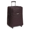Expandable mobile travel bag - for the traveler on the go! Multiple zip pockets for additional organization and a personal accessory zip pocket make sorting an ease. Padded garment straps to hold clothes securely with two hideaway zip compartments for jewelry and small accessories. Slipper satchel keeps shoes and clothes protected, or great for electronics and hosiery, with elegant amethyst drawstring. Dark nickel hardware.
