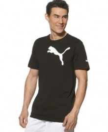 Big cat. With an oversized logo front-and-center, this Puma T shirt supersizes a classic look. Big cat. With an oversized logo front-and-center, this Puma T shirt supersizes a classic look.